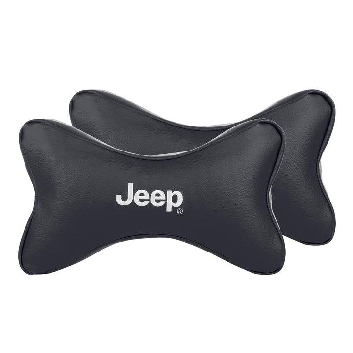 Jeep Neck Rest Bow - Suede Black (Set of 2)