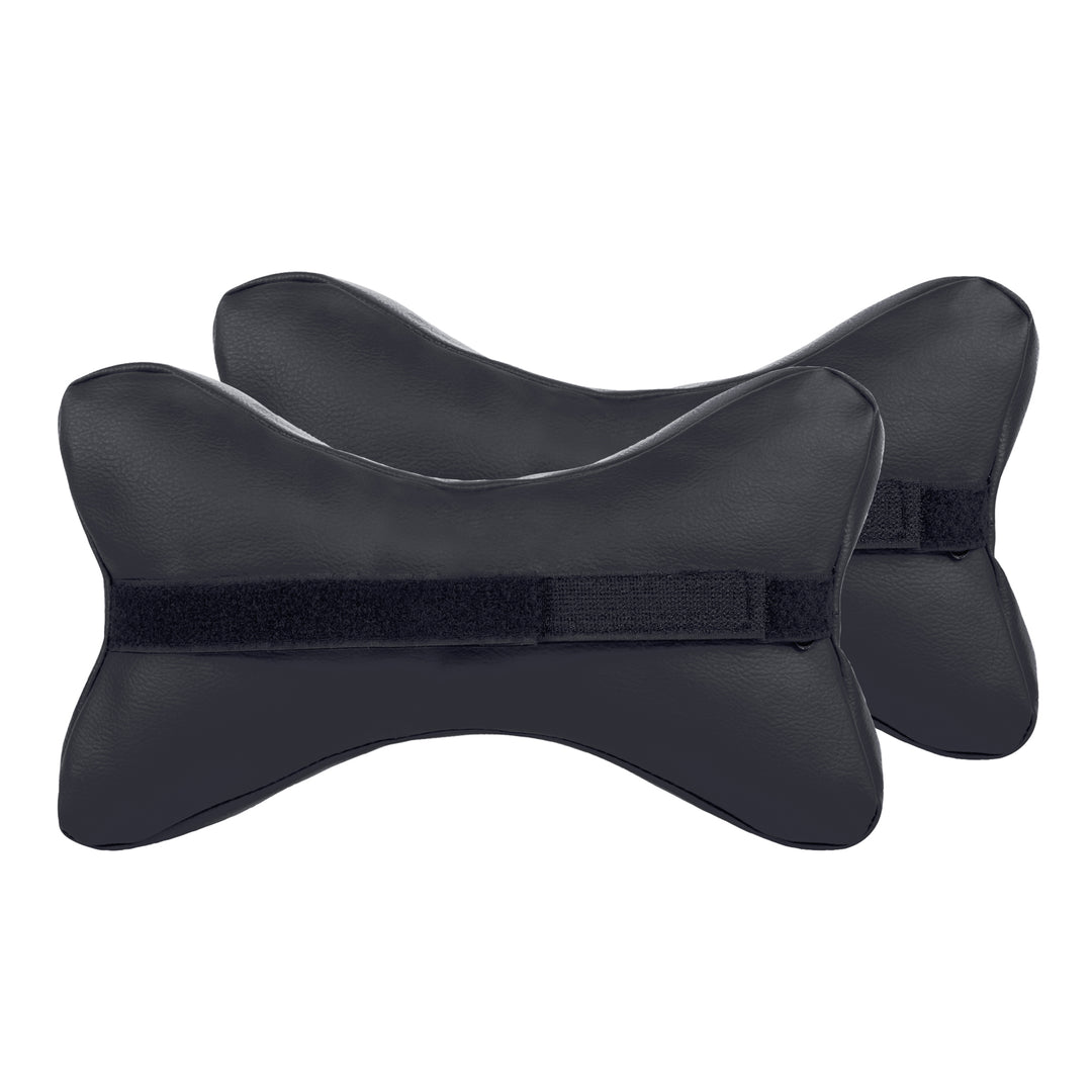 Jeep Neck Rest Bow - Suede Black (Set of 2)